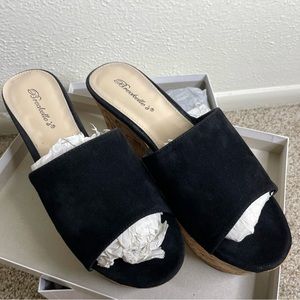 Cork wedge platform sandal